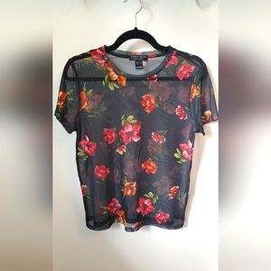 floral mesh t-shirt